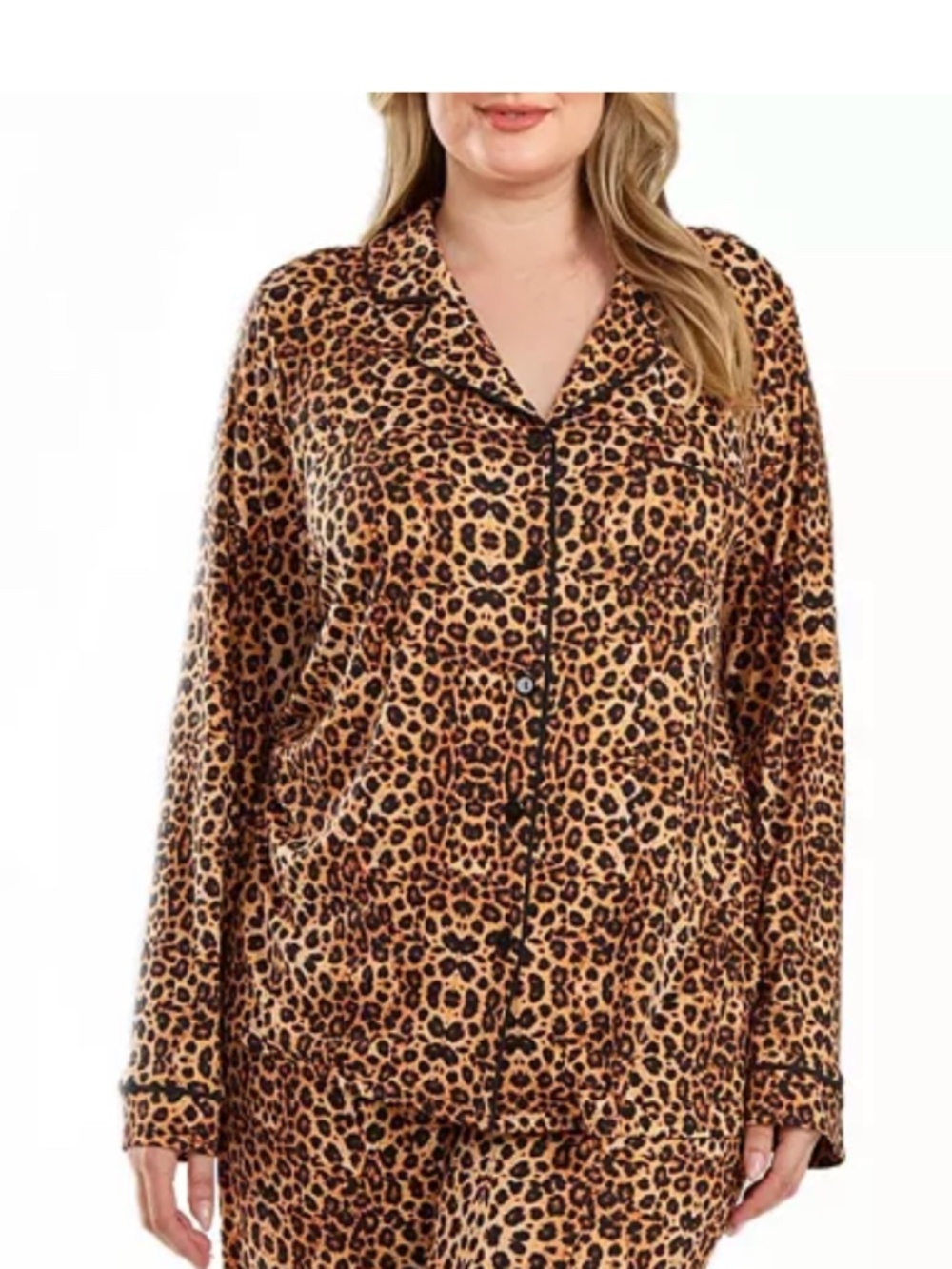I.n.c. International Concepts Women's. Satin  Leopard Pajamas Top
